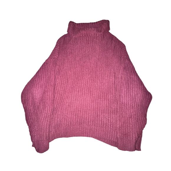 Free People Swim Too Deep Pullover Sweater Womens Size XS Burgundy Red Oversized - Picture 1 of 5